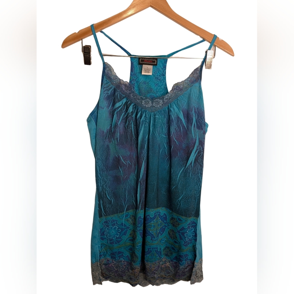 Licorice Y2K Razor Back, Side Darts, Lace Detailing Size Jr Large